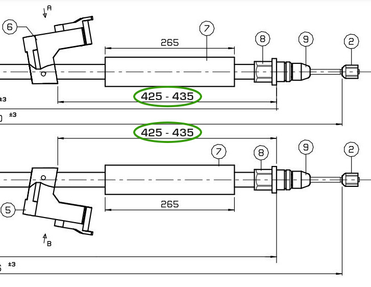 Modificeret håndbremsekabel ref. 814027153